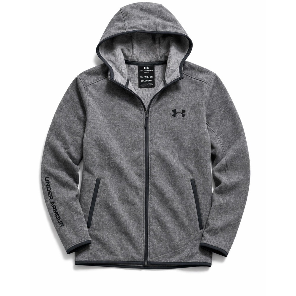 Under Armour ColdGear Jacket Mens XL Gray Full Zip Fleece Athletic